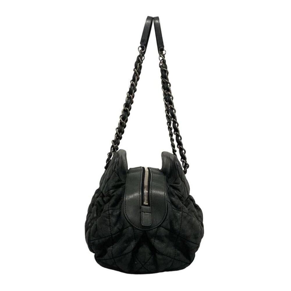 ★SOLD★ Chanel Shoulder Bag Quilted Black Chain Vintage Silver - Picture 4 of 15